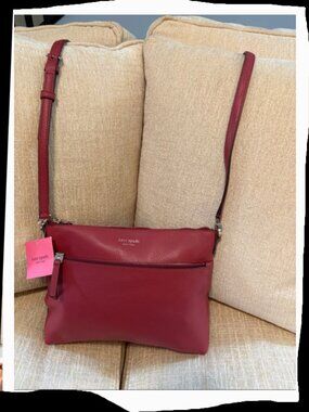 kate spade Red Pebbled Leather Crossbody Bag